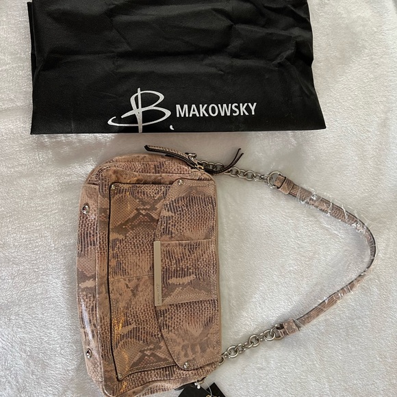 NEW B Makowsky Snakeskin Boho bag - Picture 8 of 11